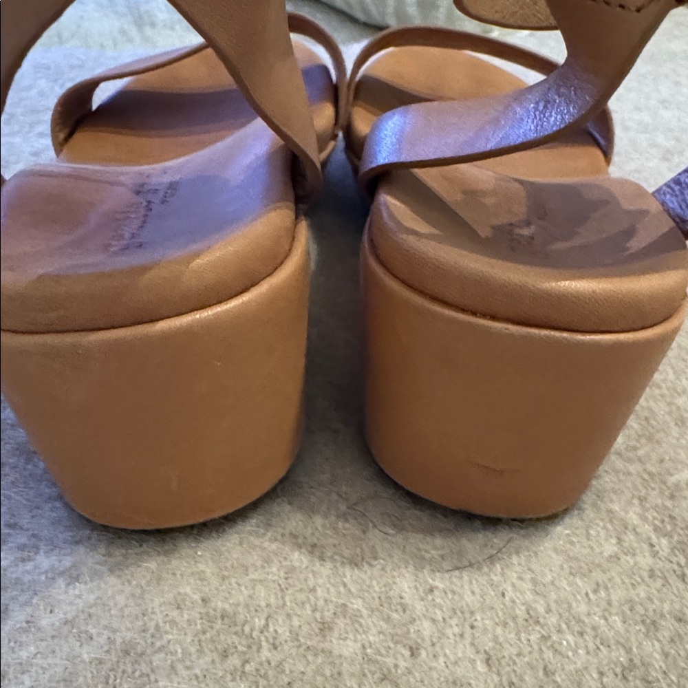 Gentle Souls by Kenneth Cole Tan Ankle-Strap Leather Sandals - Picture 6 of 9